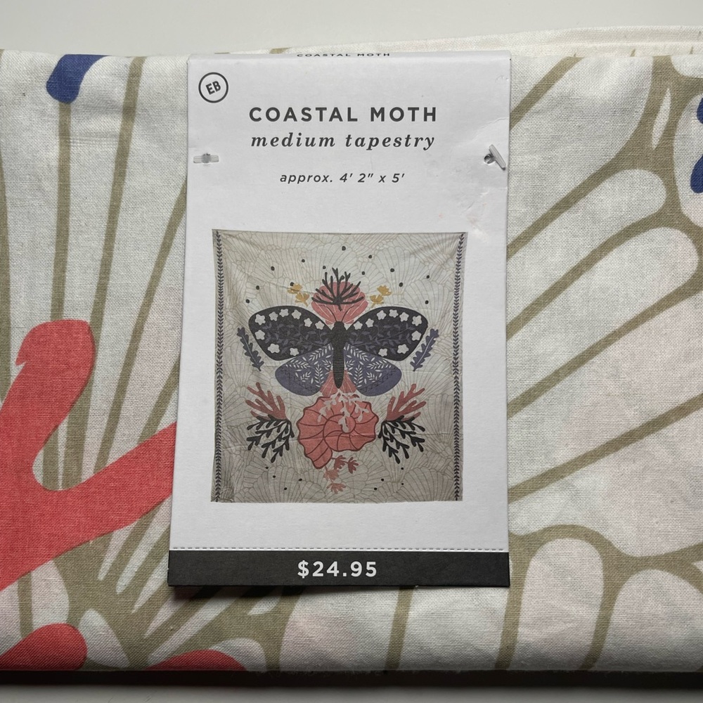 EARTHBOUND Coastal Moth Tapestry - Red, Blue, Cream